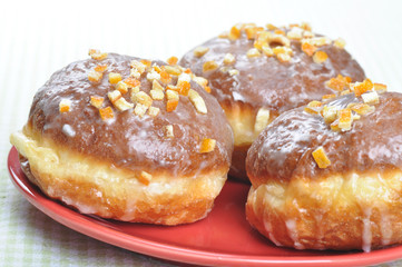 Closeup of polish donuts.