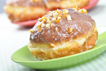 Closeup of polish donuts.