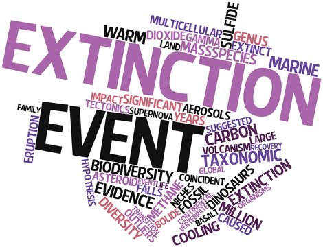 Word cloud for Extinction event