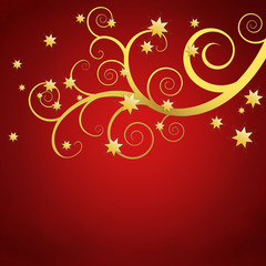 Elegant background with golden swirls