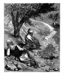 Ancient Palestine : Beggars - Mendiants - Bettler