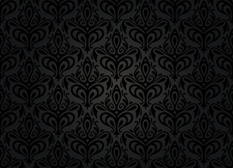 black vintage wallpaper background
