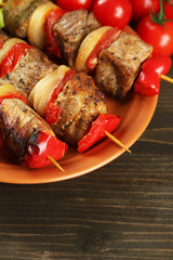 tasty grilled meat and vegetables