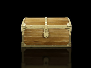 old chest on a black background