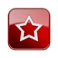 Star icon red, isolated on white background