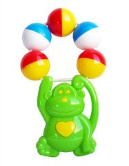 Baby's rattle on a white background
