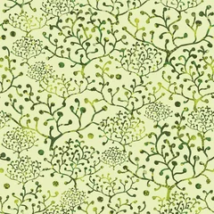 Foto op Plexiglas Vector abstract textured bushes seamless pattern background © Oksancia
