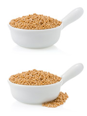 mustard spices  isolated on white