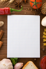 notebook for cooking recipes and spices
