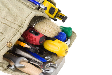 Fototapeta premium kit of tools on white