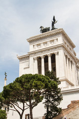 Fototapeta na wymiar Equestrian monument to Victor Emmanuel II near Vittoriano at day