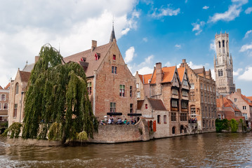 Rozenhoedkaai (Quai of the Rosary), and Belfry Tower, Bruges