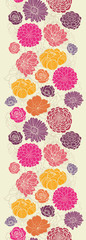 Vector Colorful abstract flowers elegant vertical seamless