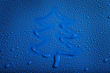 tree shape between water drops - Powered by Adobe
