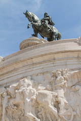 Equestrian monument to Victor Emmanuel II near Vittoriano at day