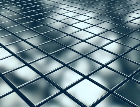 Reflective metal cubes background