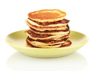 delicious sweet pancakes isolated on white