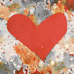 red heart on grunge background