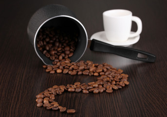 Coffee maker on brown table
