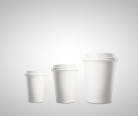 three disposable cup