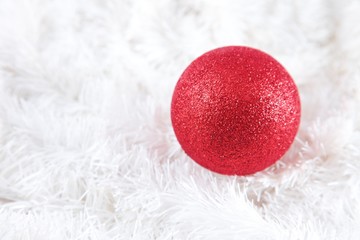 Christmas card with red ball