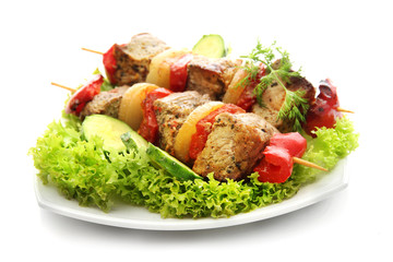 tasty grilled meat and vegetables