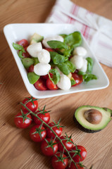 Tomato, avocado and basil salad