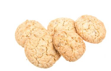 Heap of delicious  cookies isolated on white background
