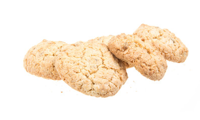 Heap of delicious  cookies isolated on white background