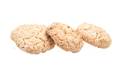 Heap of delicious  cookies isolated on white background