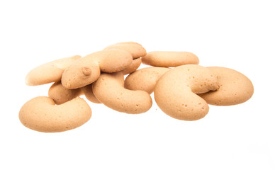 Heap of delicious  cookies isolated on white background