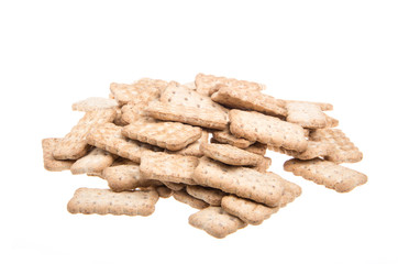 Heap of delicious  cookies isolated on white background