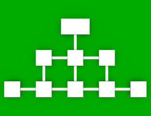 3d Render of a Flow Chart on a Green Background