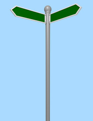 3d Render of a Blank Street Sign