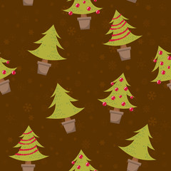Seamless pattern with christmas trees