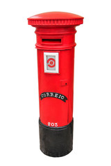 Portuguese red mail box isolated