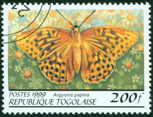 stamp printed in Togolese Republic shows butterfly