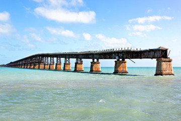Obraz na płótnie Canvas Stary most kolejowy, Florida Keys, Floryda, USA