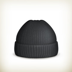 Knitted black cap