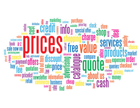"PRICES" Tag Cloud (products services quote info button contact)