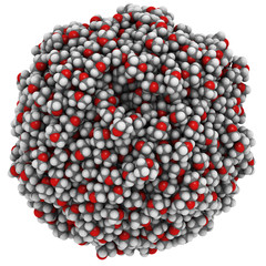 Dioxane molecules, liquid sphere model.