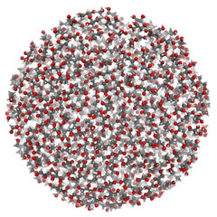 Glycerol (glycerine) molecules, liquid sphere model.