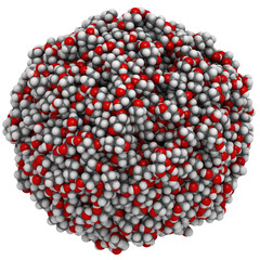 Glycerol (glycerine) molecules, liquid sphere model.