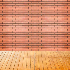 empty interior room with brick wall background