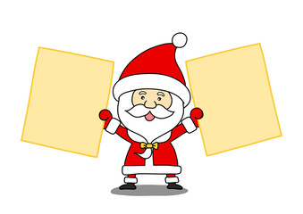 Funny Santa Claus with empty present card