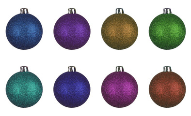 Set of christmas balls globes