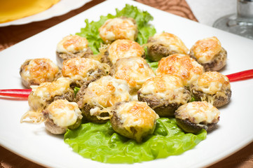 Stuffed mushrooms filled