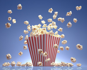 Popcorn Flying - obrazy, fototapety, plakaty