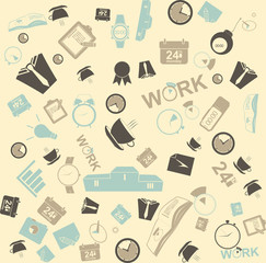 Vector background seamless. time management and business
