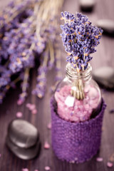 Lavender, zen stones and sea salt